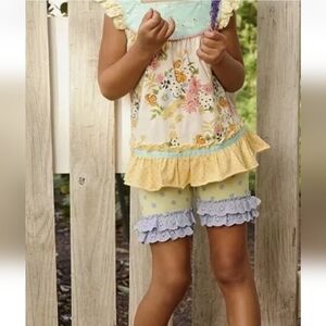 Matilda Jane Leapfrog Shortie Green Purple Polka Dots Shorts Size 14